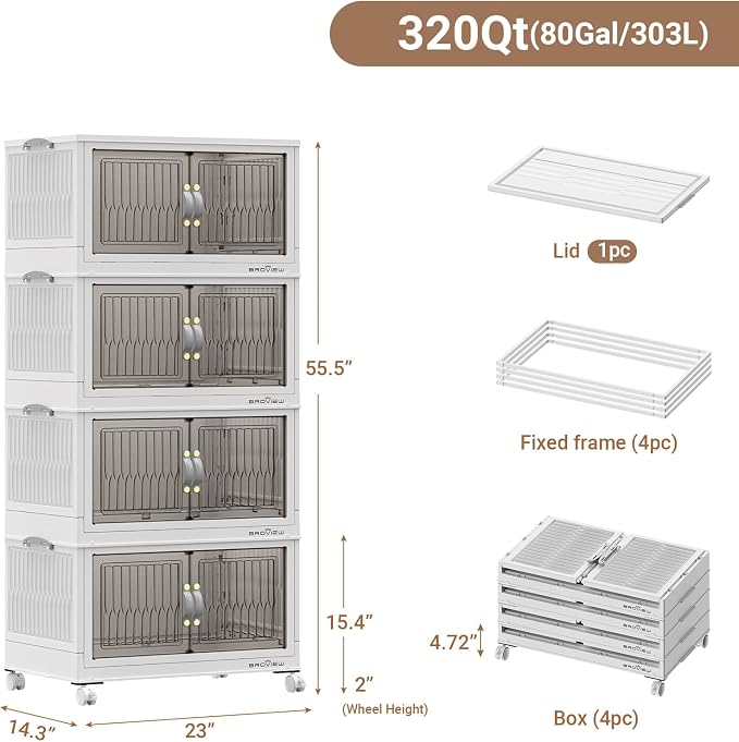 BROVIEW 320Qt Stackable Storage Bins - Image 2