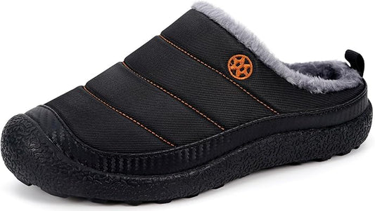 Womens Mens House Slippers Slip on Snow Winter Warm Fully Fur Lined Slippers by Eagsouni