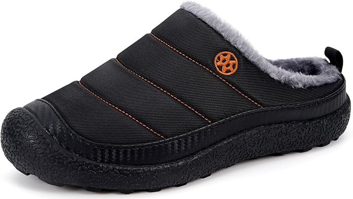 Womens Mens House Slippers Slip on Snow Winter Warm Fully Fur Lined Slippers by Eagsouni
