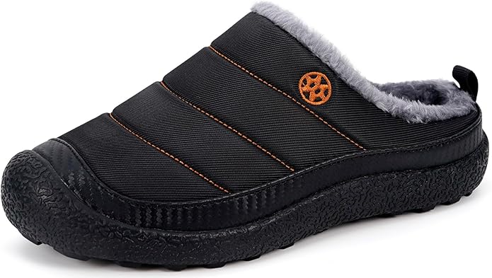 Womens Mens House Slippers Slip on Snow Winter Warm Fully Fur Lined Slippers by Eagsouni