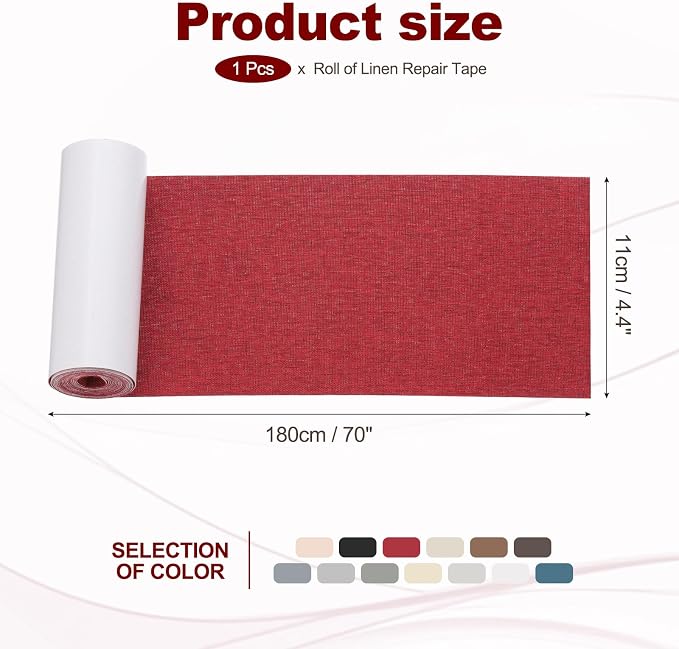 PATIKIL 70x4.4 Inch Linen Repair Tape, Repair Fabric Patch Self Adhesive Couch - Image 2