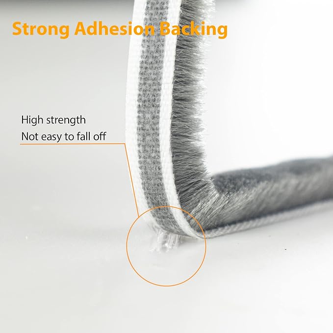 39.4FT Brush Weather Stripping, Neat Pile Self Adhesive Seal Strip - Image 4
