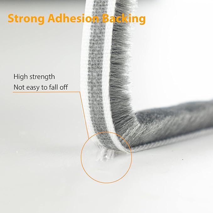 24.6FT Brush Weather Stripping, Neat Pile Self Adhesive Seal Strip - Image 4