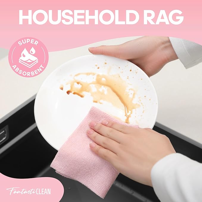 Fantasticlean Microfiber Cleaning Cloth Roll -60 Pack, Tear Away Paperless - Image 3