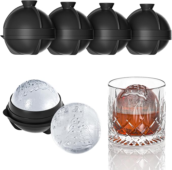 Novelty Christmas Snowflake Tree Ball Ice Maker Mold Set of 4, Funny Christmas - Image 8