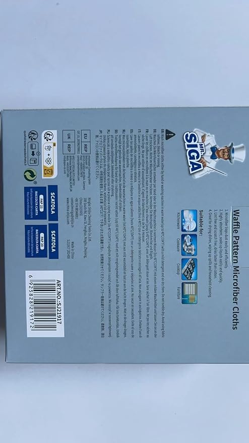 MR.SIGA Waffle Pattern Cleaning Cloths, Reusable Absorbent Microfiber Cleaning - Image 7