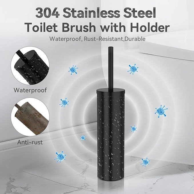 DOWRY Toilet Brush and Holder for Bathroom Storage Organization Deep Cleaning - Image 2