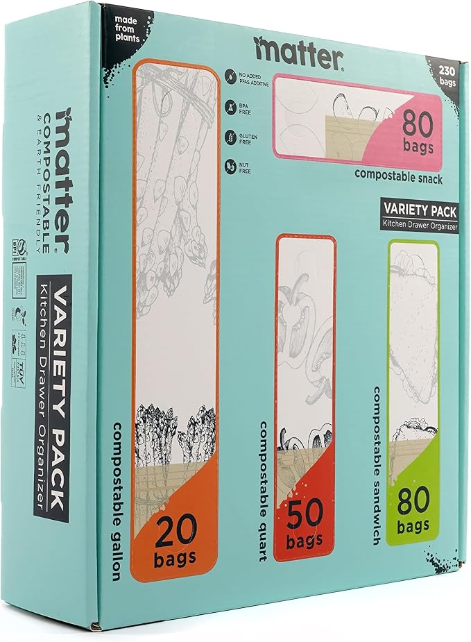 Matter Compostable Assorted Kitchen Bags, Biodegradable, Eco-Friendly by Matter