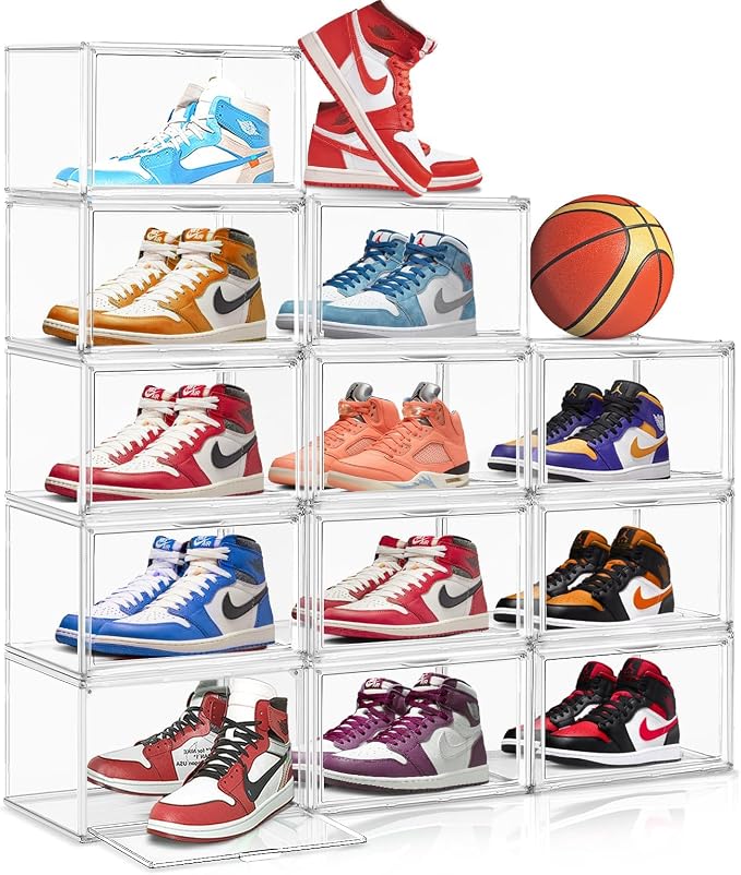 10 Pack Acrylic Shoe Storage Box Clear Plastic Stackable Acrylic Display Case - Image 7