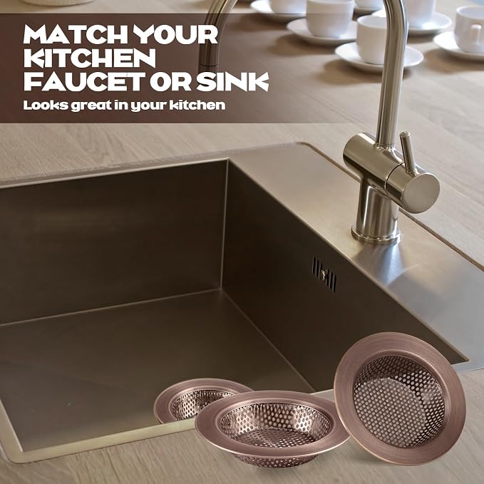 Retisee 2 Pcs Sink Strainer Stainless Steel Kitchen Sink Drain Strainer Basket - Image 6