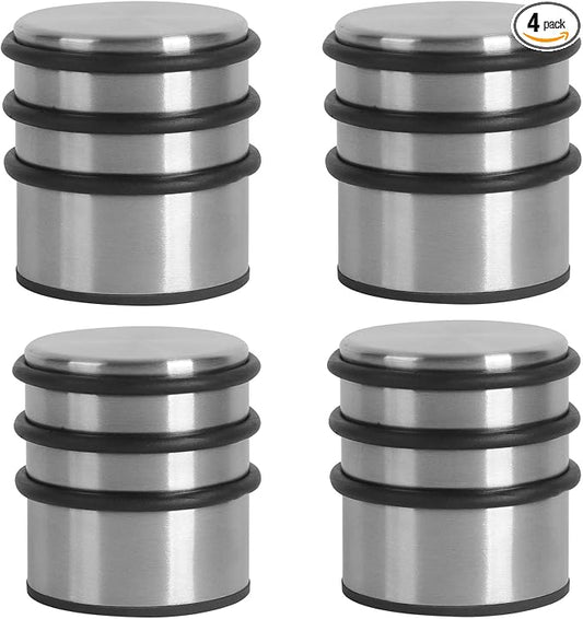 KINJOEK 4 Packs Heavy Duty Door Stopper, Solid Steel Door Stop No Need to Drill by KINJOEK