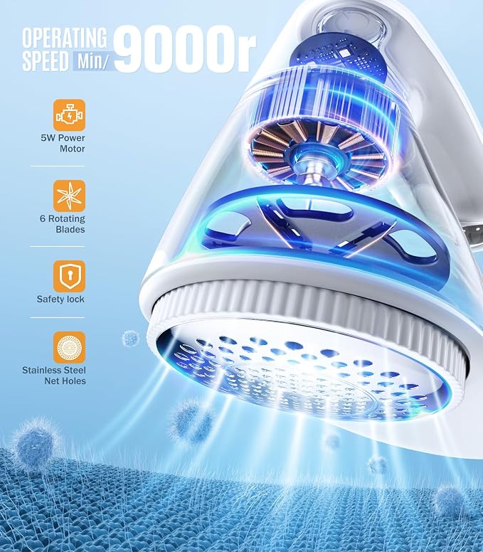 POPCHOSE Fabric Shaver, Rechargeable Lint Remover Defuzzer Sweater Shaver - Image 2
