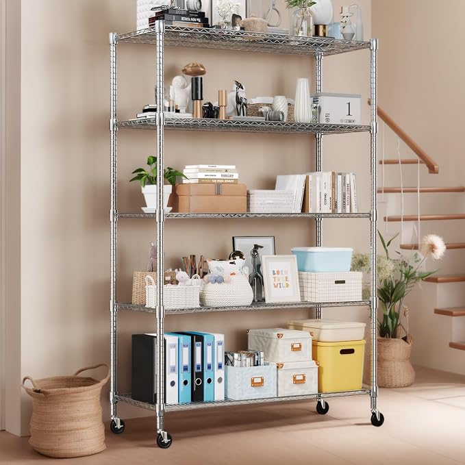 Himimi 60" W Storage Shelves, 5-Tier Wire Shelving - Image 2