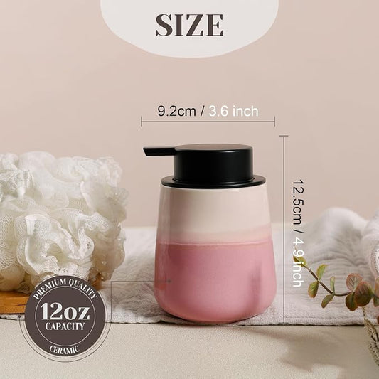 INGOFIN Ceramic Hand Soap Dispenser - 12 oz Liquid Lotion Dispenser Bathroom - Image 2