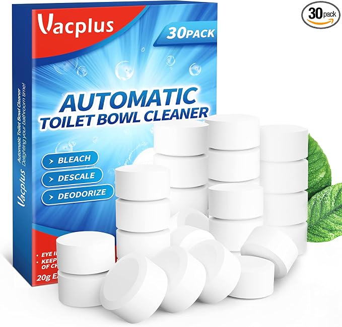 Vacplus Toilet Bowl Cleaner Tablets 30 PACK, Automatic Toilet Bowl Cleaners by Vacplus