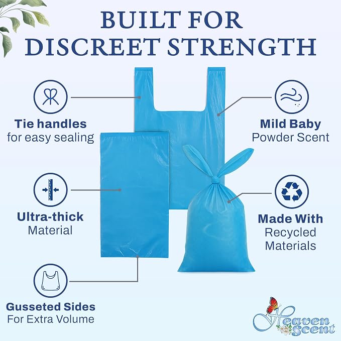 Heaven Scent Hygiene Bags 1.5MIL ULTRA-THICK Discreet Waste Disposal | MADE IN - Image 2