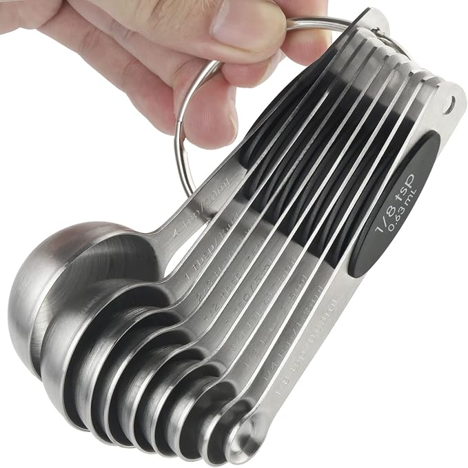 Magnetic Measuring Spoons Set of 9 Stainless Steel Stackable Measuring Spoons by forkmannie