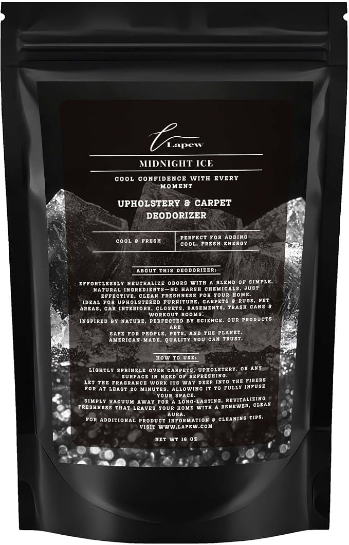 Midnight Ice Carpet Freshener Powder 16 oz | Powerful Odor Eliminator by Lapew