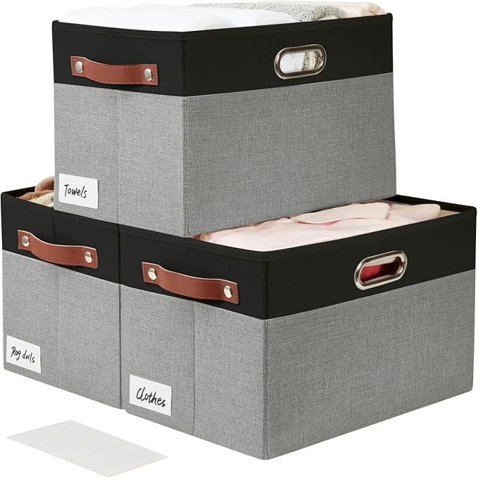 Large Collapsible Fabric Storage Bins by Bagnizer