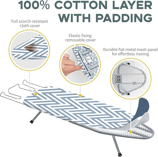 Small Tabletop Ironing Board Foldable, RAINHOL Steel Mesh Portable Iron Board - Image 2