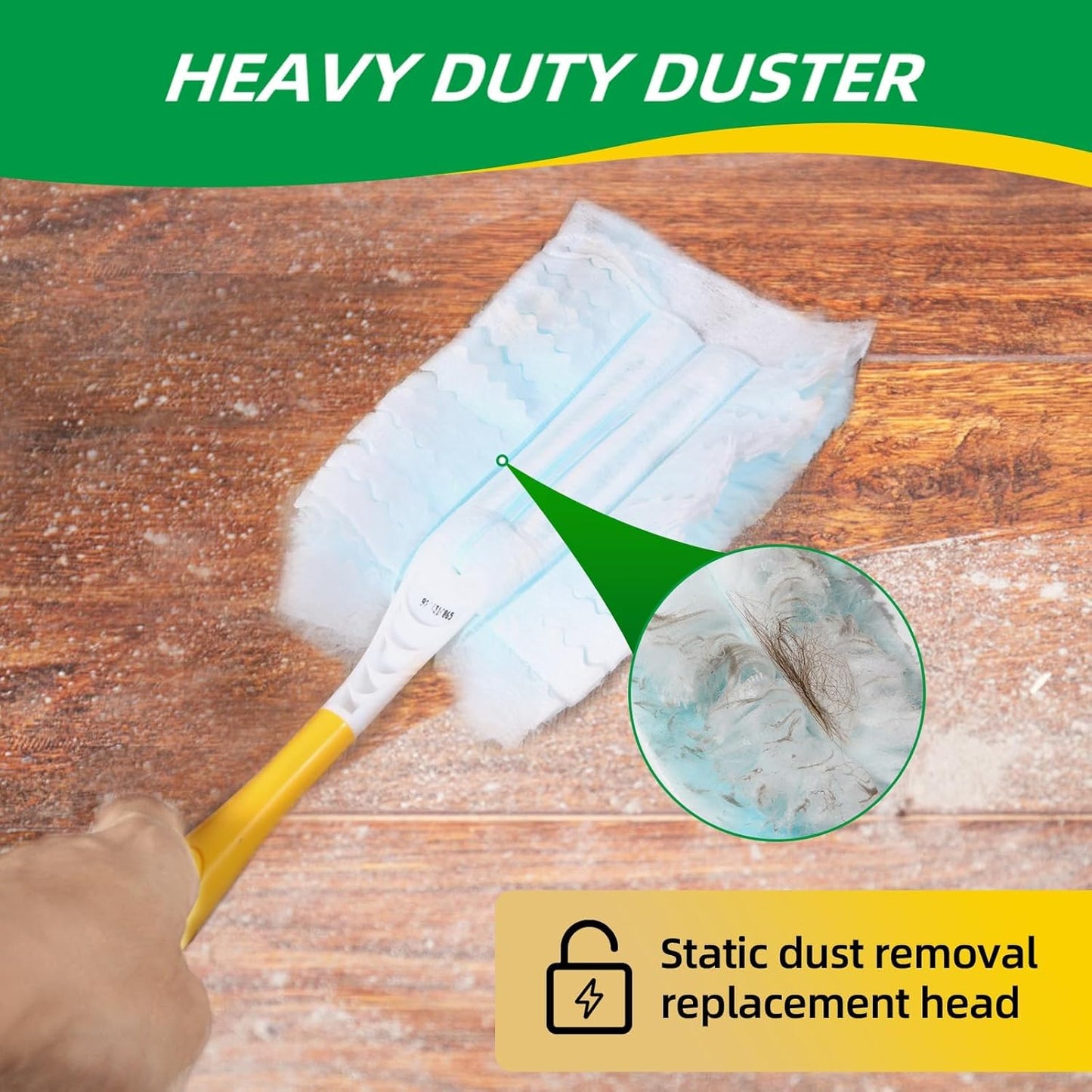 Duster Refills,Static Dust Removal Brush Disposable Replacement Head Compatible with Swiffer Duster Refills for Electronics, Furniture, Blinds, Ceiling Fans (Blue, 18 PCS)