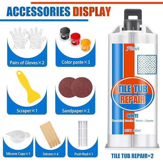 Tile Repair Kit, Ceramic Tile Chip Repair Kit, Porcelain Repair Kit - Image 2