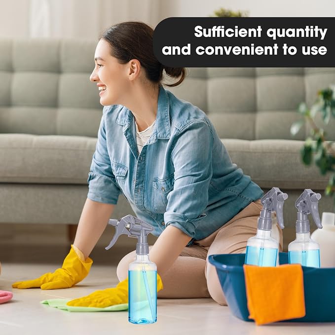 Eccliy 12 Pcs 16 Oz Plastic Spray Bottle, Adjustable Empty Reusable Sprayer - Image 5