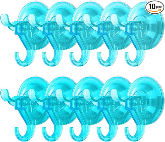 Antimbee Suction Cup Hooks, 10 Pack Clear Shower Suction Hooks, Heavy Duty by Antimbee