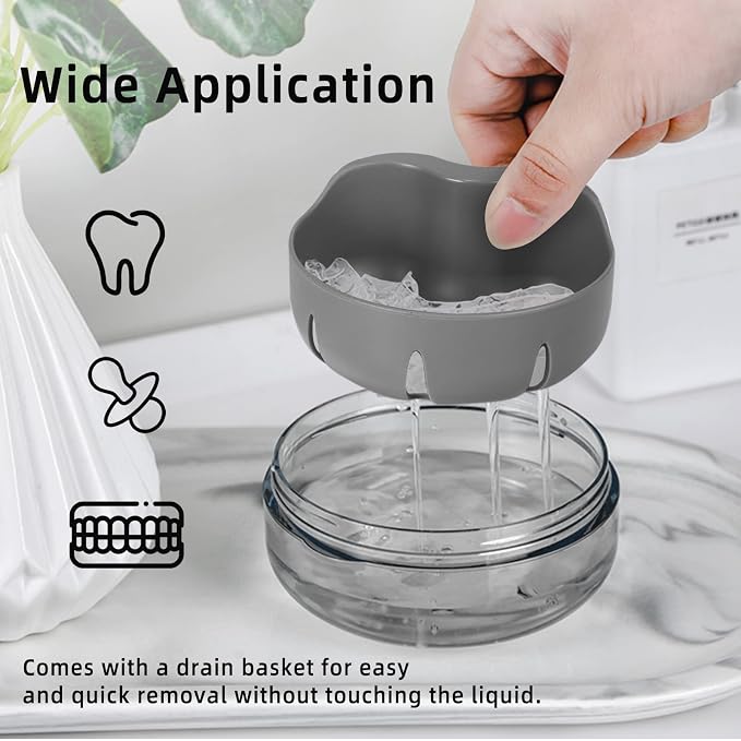 Leak Proof Denture Cup Kit Portable Retainer Case Perfect - Image 3