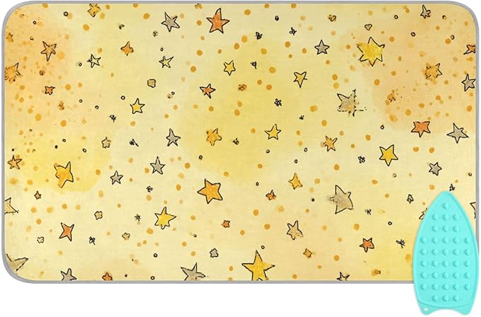 Golden Stars and Dots Ironing Mat by Tatenale