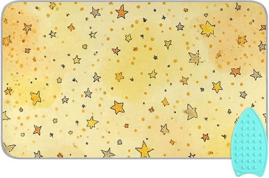 Golden Stars and Dots Ironing Mat by Tatenale
