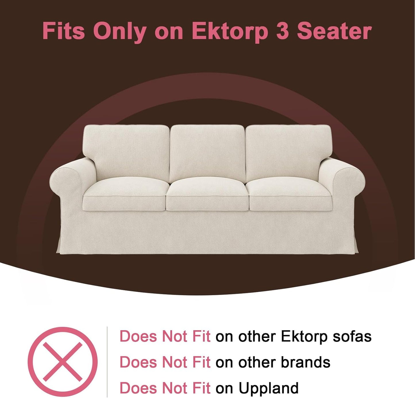 Ektorp 3 Seat Sofa Cover Slipcover Replacement Made for IKEA Ektorp 3 Seat Sofa Cover, Couch Cover Not Include The Sofa Body,Cool White