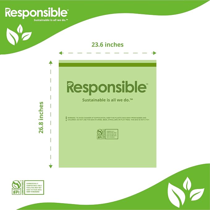 Responsible Products Kitchen Bin Liners, Certified Compostable, Heavy Duty - Image 3