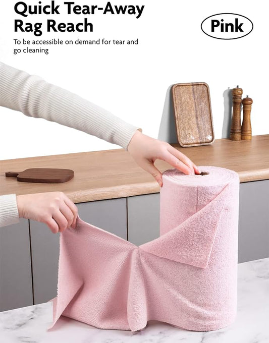 Fantasticlean Microfiber Cleaning Cloth Roll -60 Pack, Tear Away Microfiber - Image 2