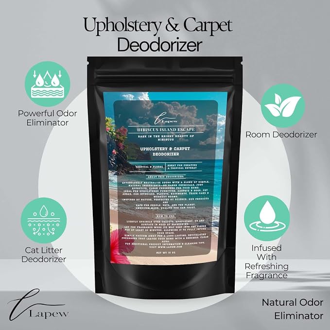 Hibiscus Island Escape Carpet Freshener Powder: Powerful Odor Eliminator - Image 4