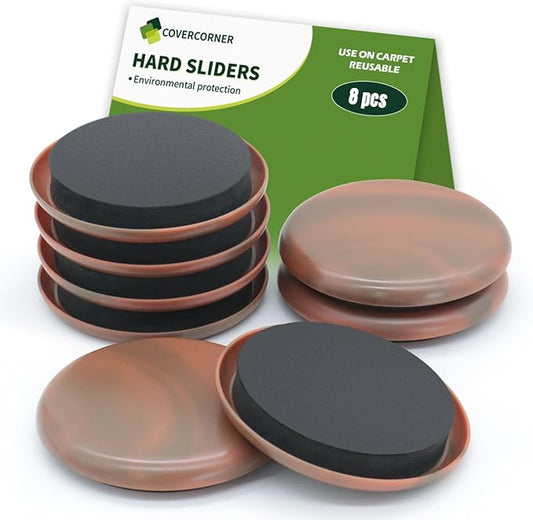 Furniture Sliders for Carpet 8 PCS by COVERCORNER