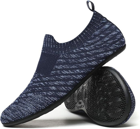 QZKDM Lightweight Slip on Grip Indoor House Slippers Barefoot Non Slip Home by QZKDM