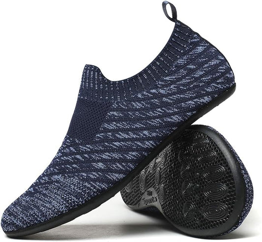 QZKDM Lightweight Slip on Grip Indoor House Slippers Barefoot Non Slip Home by QZKDM