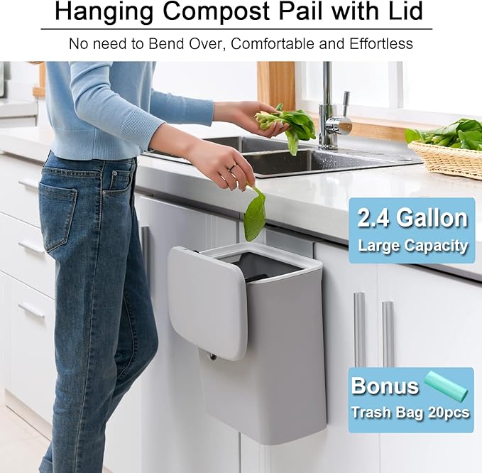 Tiyafuro 2.4 Gallon Kitchen Compost Bin - Image 2