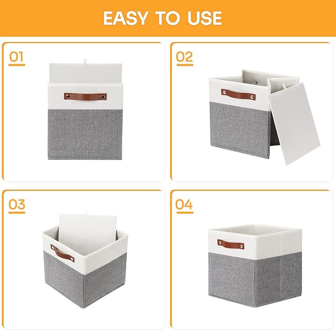 DULLEMELO 11x11 Storage Cubes, Collapsible Sturdy Cube Storage Bins - Image 6