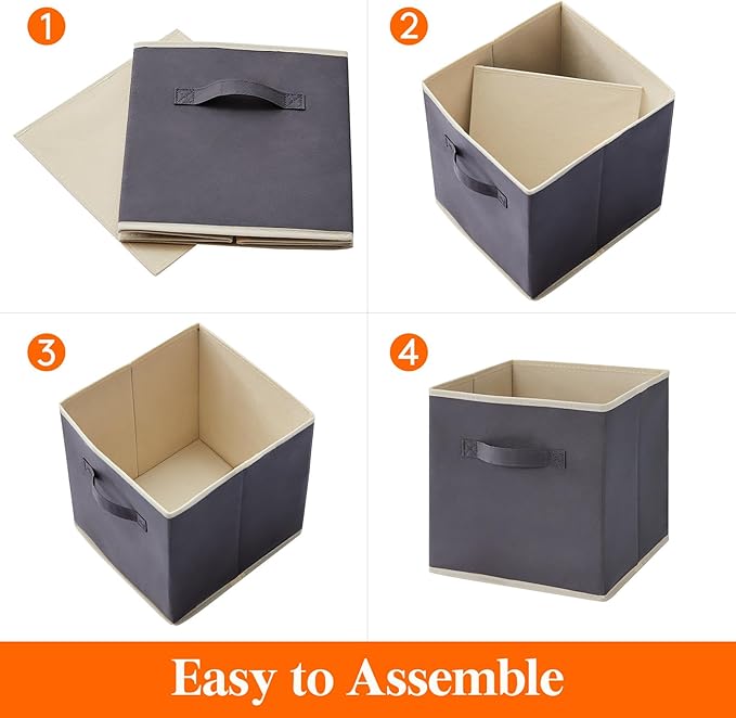 Lifewit 13 Inch Cube Storage Bins, 12 Packs Storage Cubes Foldable Decorative - Image 2