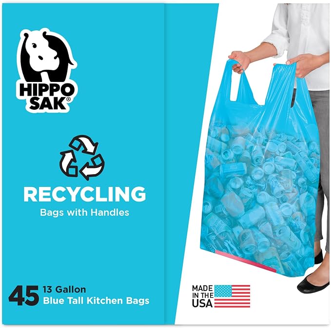 Hippo Sak 13 Gallon Blue Recycling Bags - Image 3