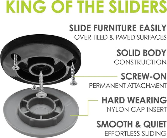 Gorilla Outdoor 2 Inch Furniture Sliders/Screw on Nylon Glide Floor Protectors - Image 2