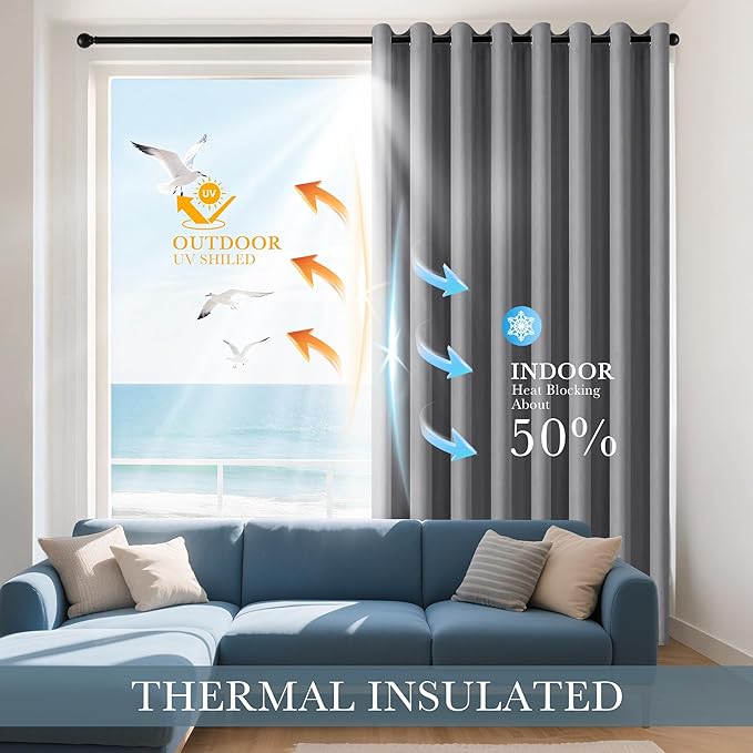 PONY DANCE Blackout Curtains for Bedroom 72 Inch Length 2 Panels Set, Privacy - Image 3