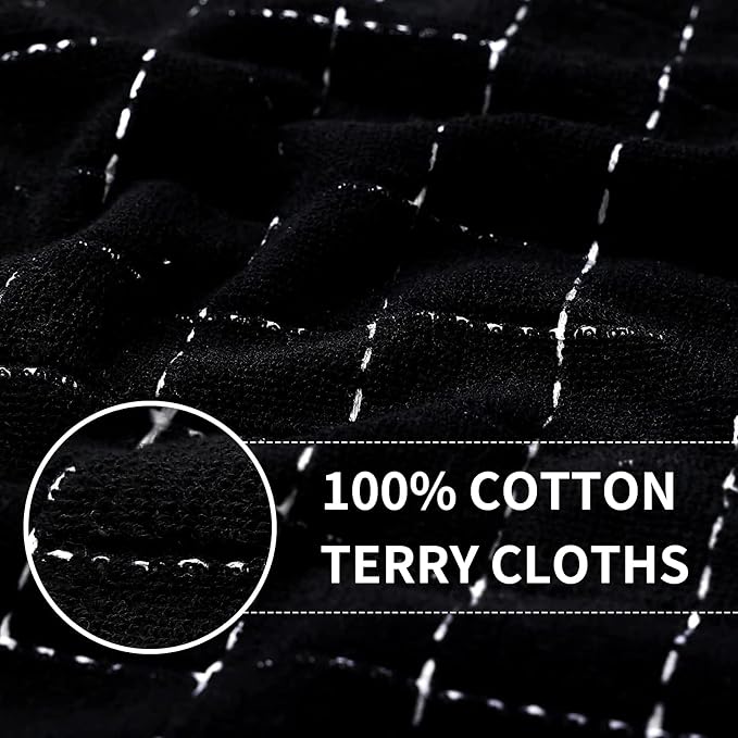 Homaxy 100% Cotton Terry Kitchen Towels, Checkered Designed, Soft and Super - Image 2