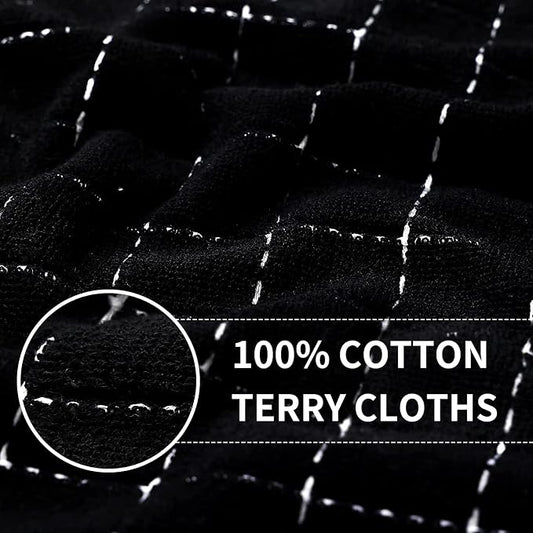 Homaxy 100% Cotton Terry Kitchen Towels, Checkered Designed, Soft and Super - Image 2