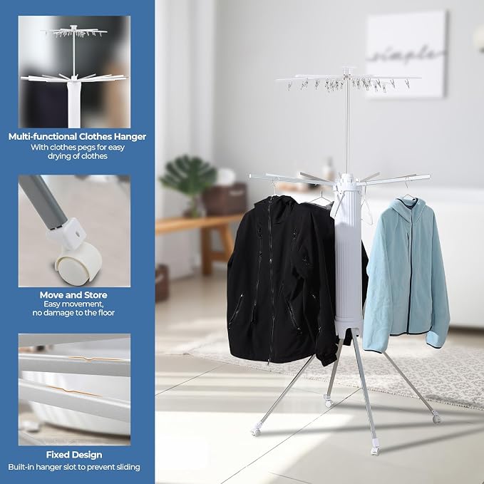GCCSJ 4-Legged Foldable and Portable Clothes Drying Rack, Collapsible Octopus - Image 2