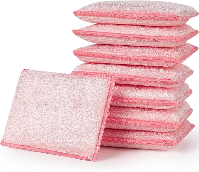 JEBBLAS 8Pack Bamboo Natural Kitchen Sponges Dish Sponge Cleaning Sponge Heavy by JEBBLAS