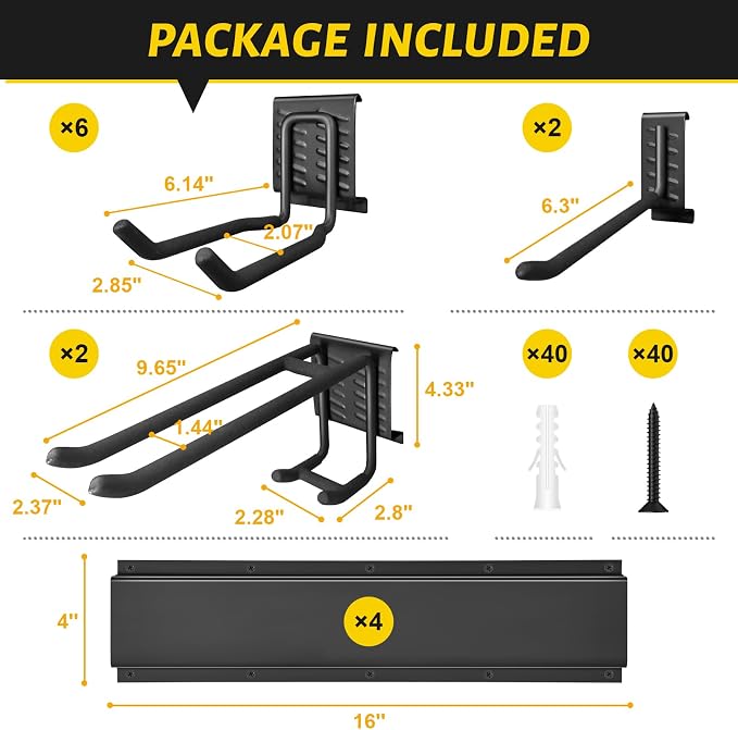 Garage Tool Organizer Wall Mount, 64 Inches Garden Tool Organizer - Image 7