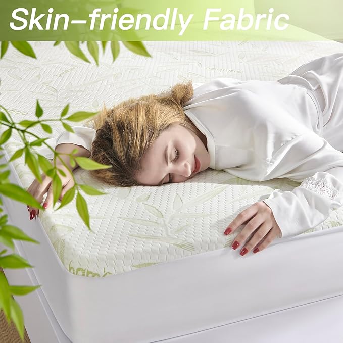 Twin XL Mattress Protector Waterproof Mattress Pad Washable Bamboo Rayon - Image 3